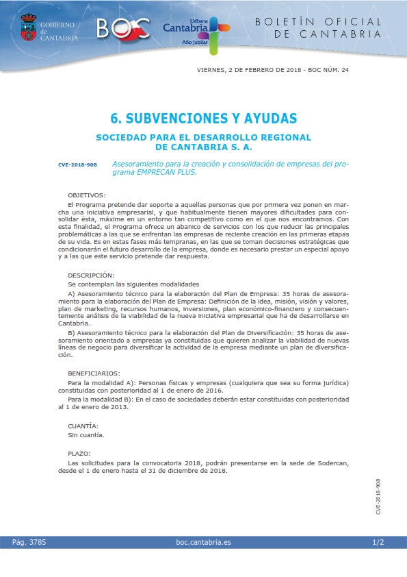 Asesoramiento para la Creación y Consolidación de Empresas del Programa ...