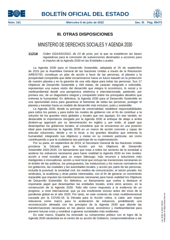 ORDEN DSA 632 2022 SUBVENCIONES DESTINADAS ACCIONES IMPULSO AGENDA 2030 ENTIDADES LOCALES_001